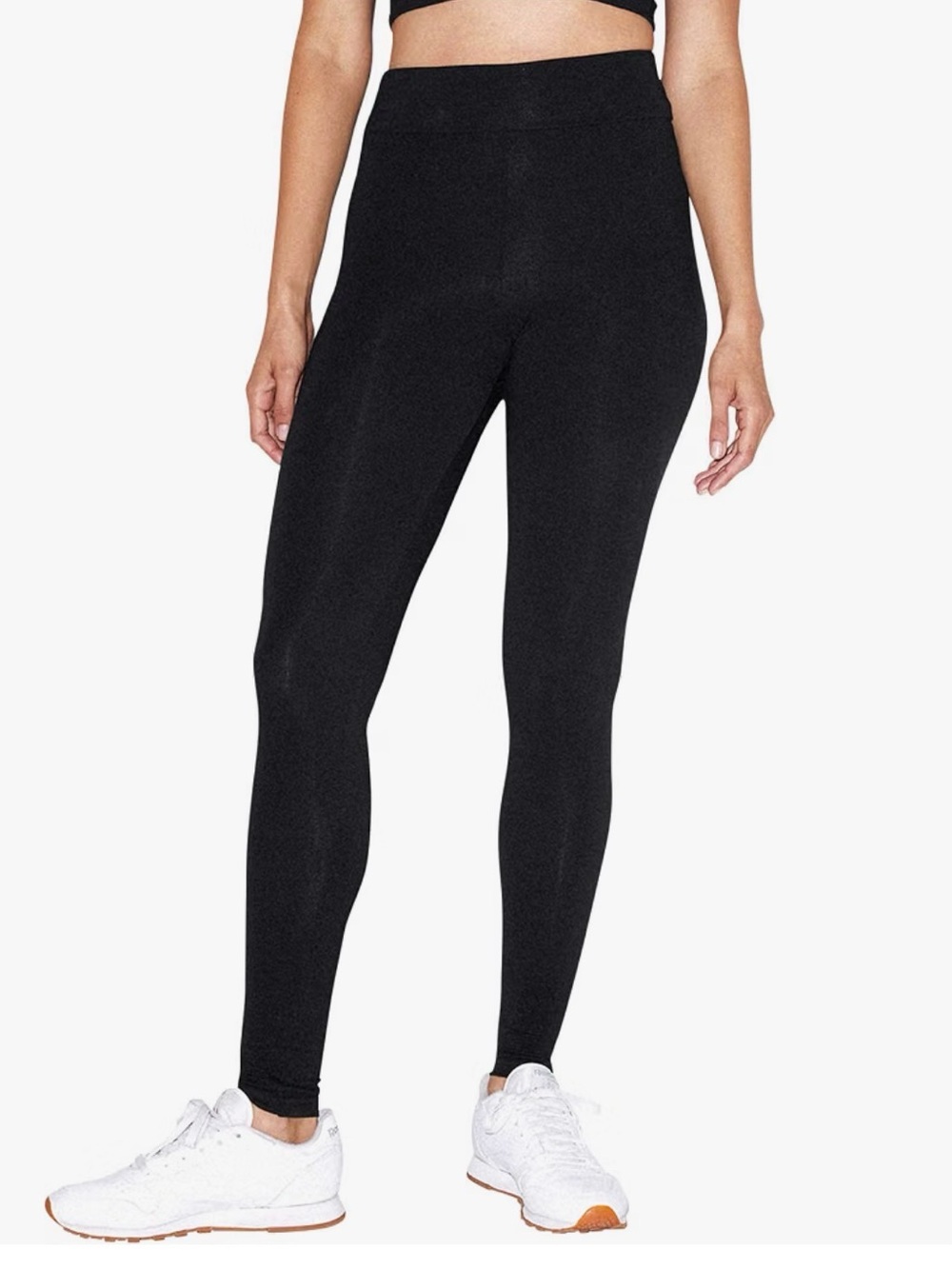 American Apparel Black High-Waist Leggings Size Medium cotton spandex jersey